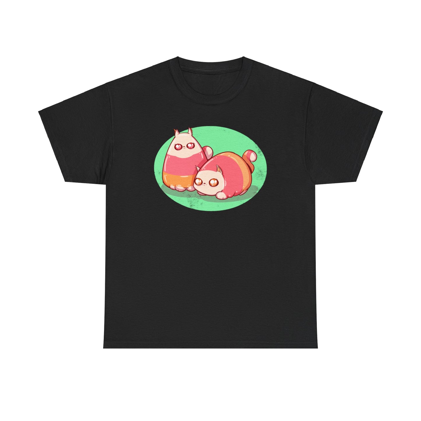 Candy Corn Cats Unisex Heavy Cotton Tee