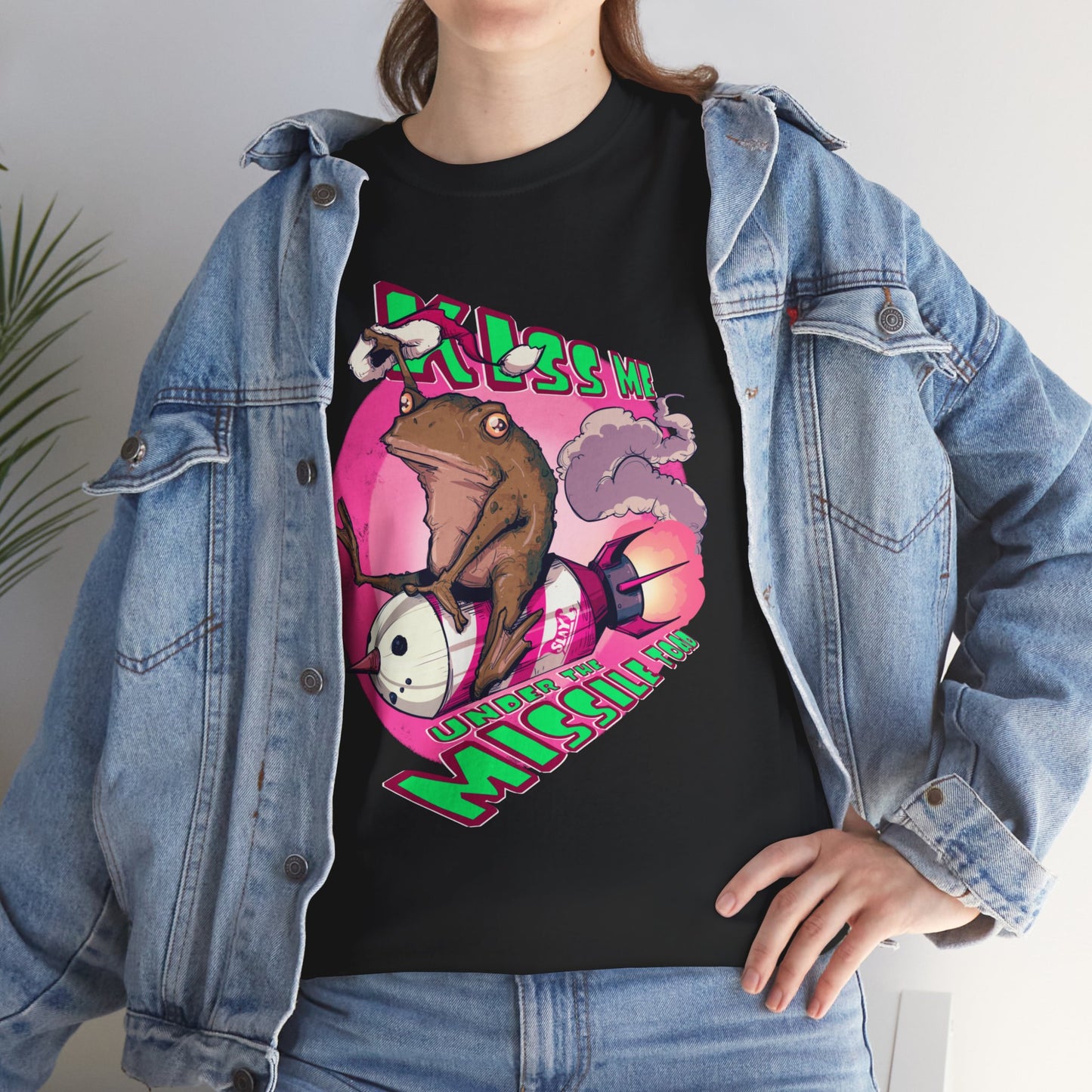 Kiss Me Under The Missile Toad Unisex Heavy Cotton Tee