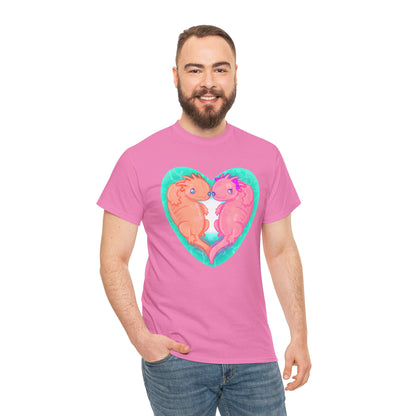 Axolotls In Love Unisex Heavy Cotton Tee