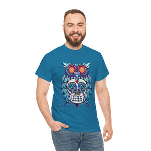 Sugar Skull Owl Unisex Heavy Cotton Tee