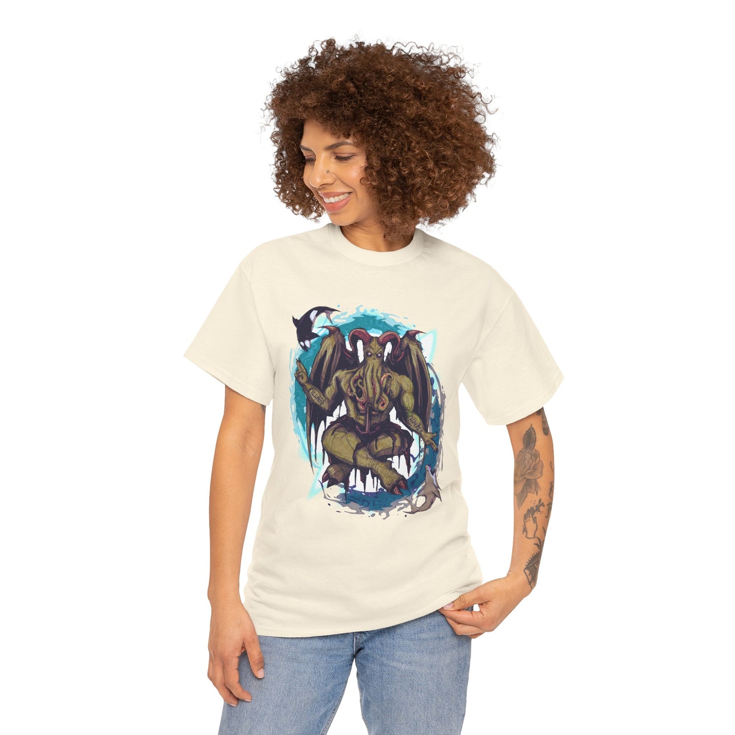 Baphomet Cthulhu Unisex Heavy Cotton Tee