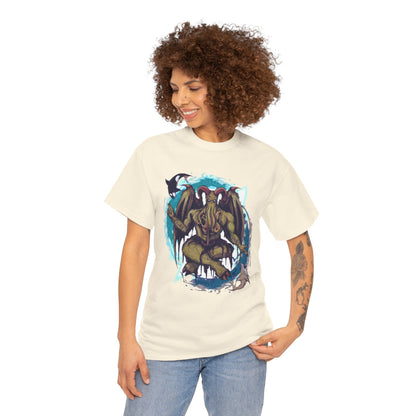 Baphomet Cthulhu Unisex Heavy Cotton Tee