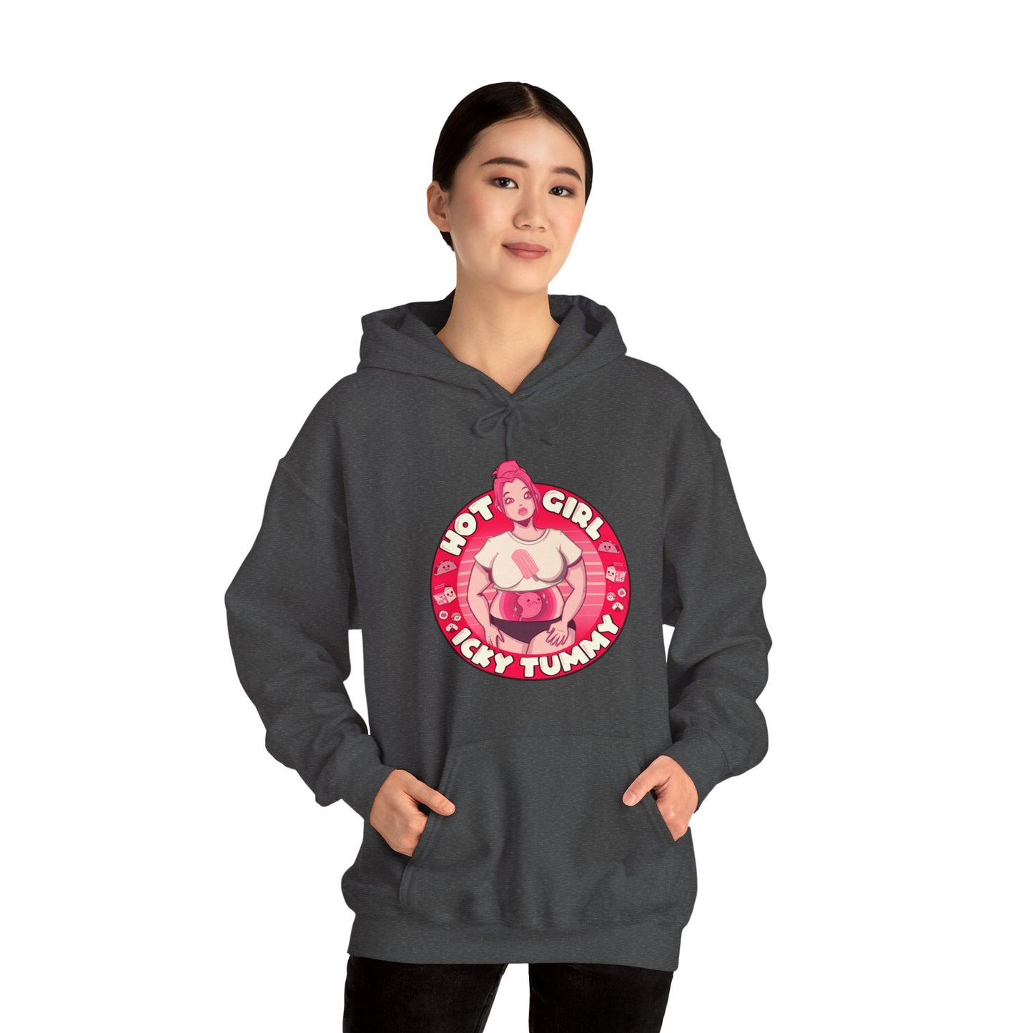 Hot Girl Icky Tummy Unisex Heavy Blend Hooded Sweatshirt