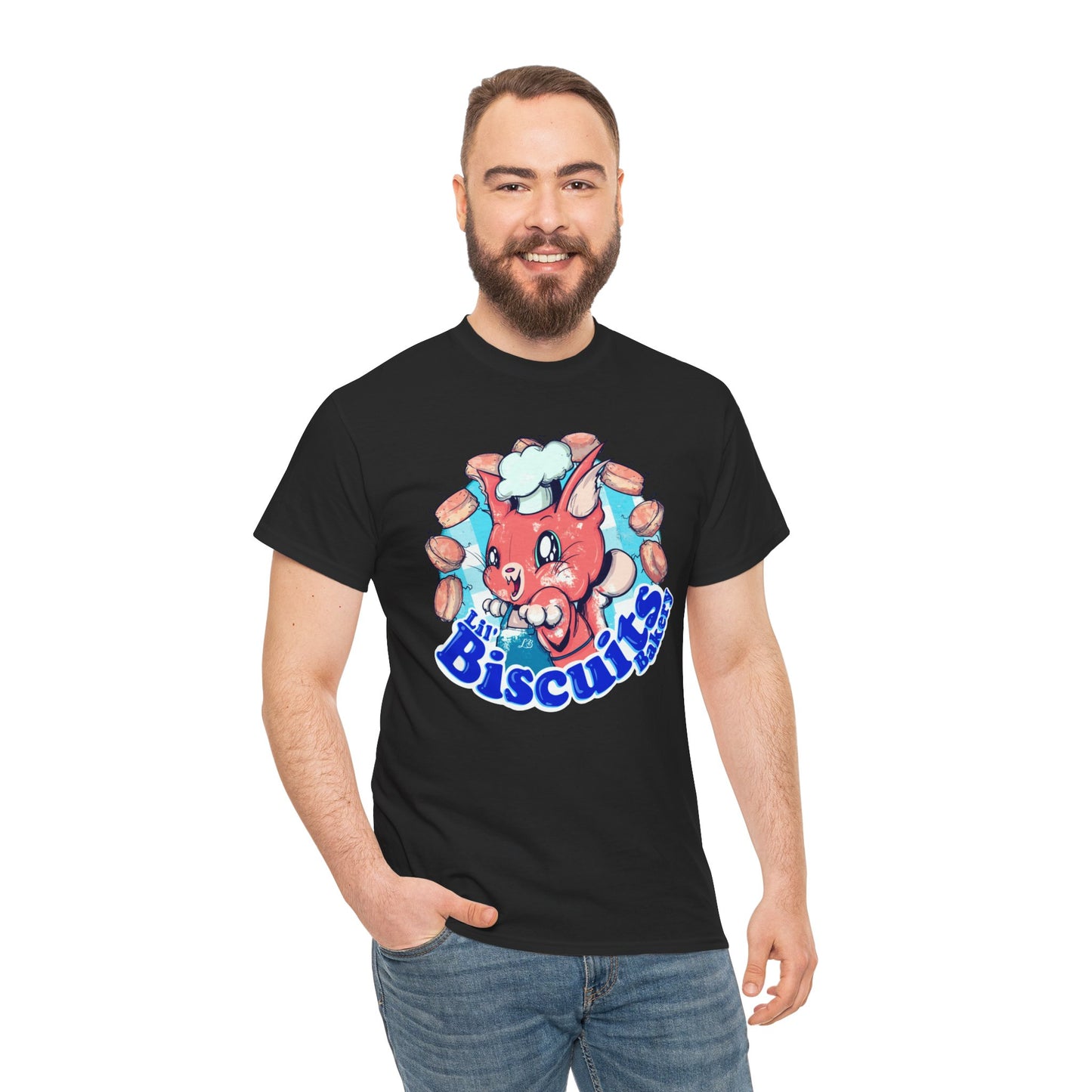 Lil Biscuits Cat Bakery Unisex Heavy Cotton Tee