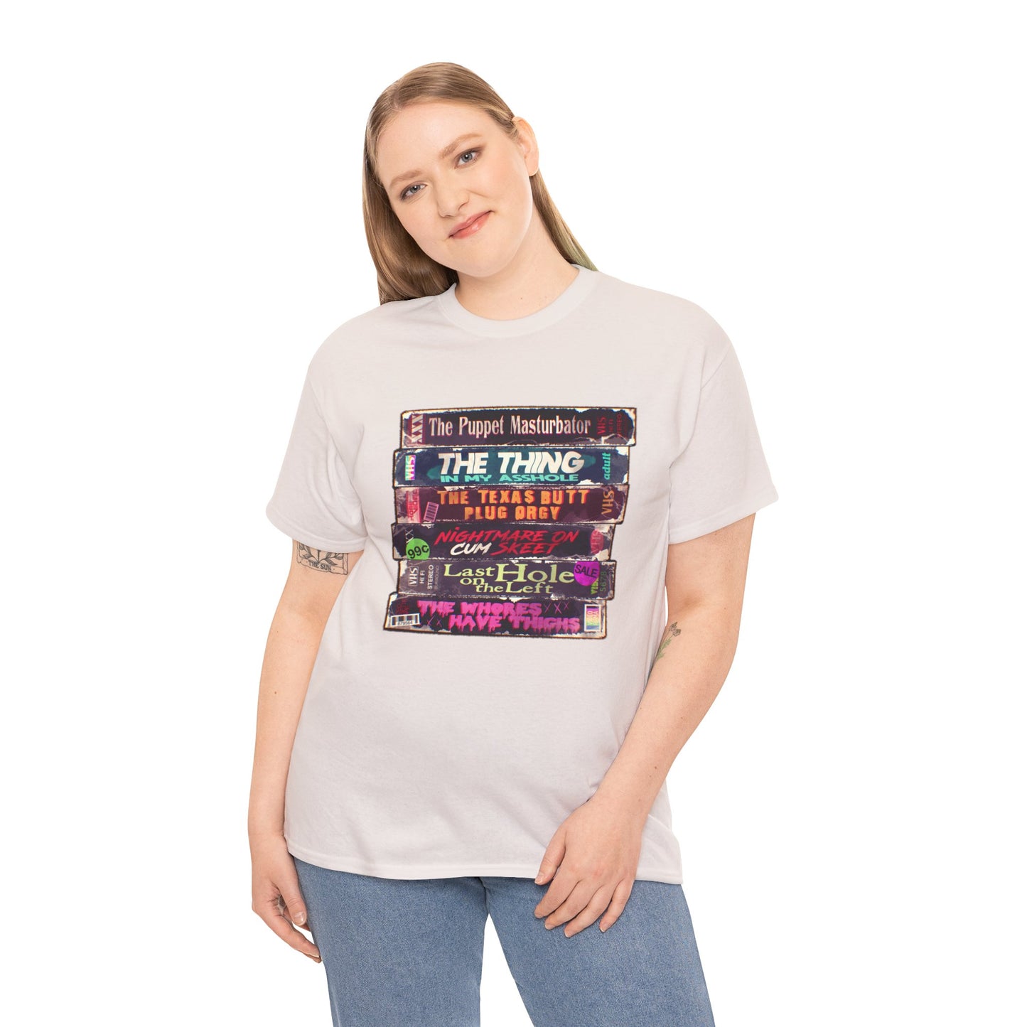 Adult Horror VHS Unisex Heavy Cotton Tee
