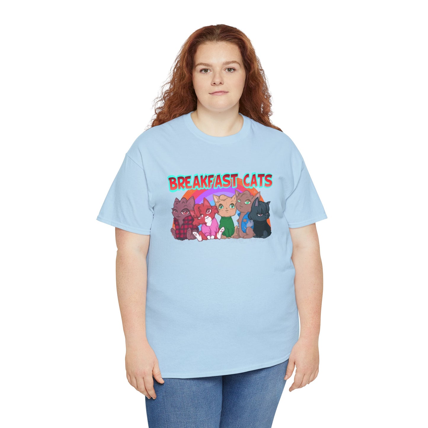 Breakfast Cats Unisex Heavy Cotton Tee