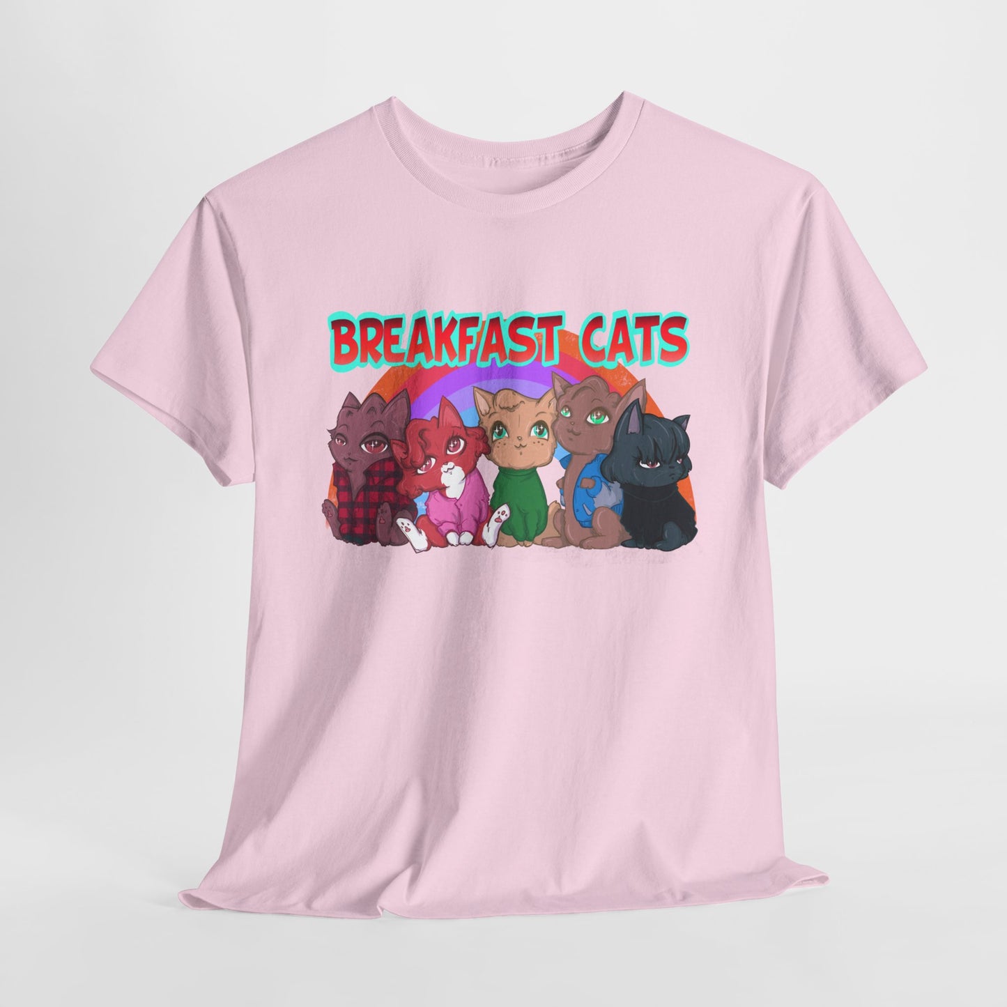 Breakfast Cats Unisex Heavy Cotton Tee