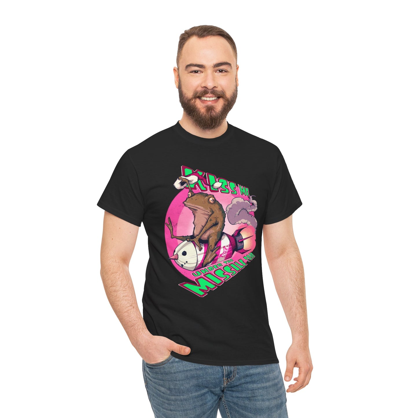 Kiss Me Under The Missile Toad Unisex Heavy Cotton Tee