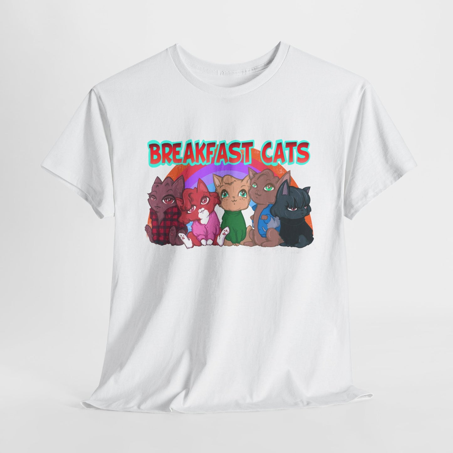 Breakfast Cats Unisex Heavy Cotton Tee