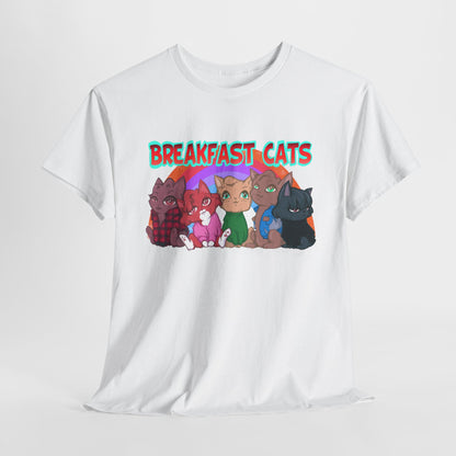 Breakfast Cats Unisex Heavy Cotton Tee