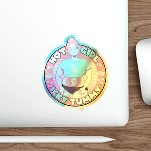 Hot Girl Icky Tummy Holographic Die-cut Stickers