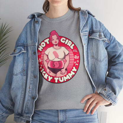 Hot Girl Icky Tummy Unisex Heavy Cotton Tee