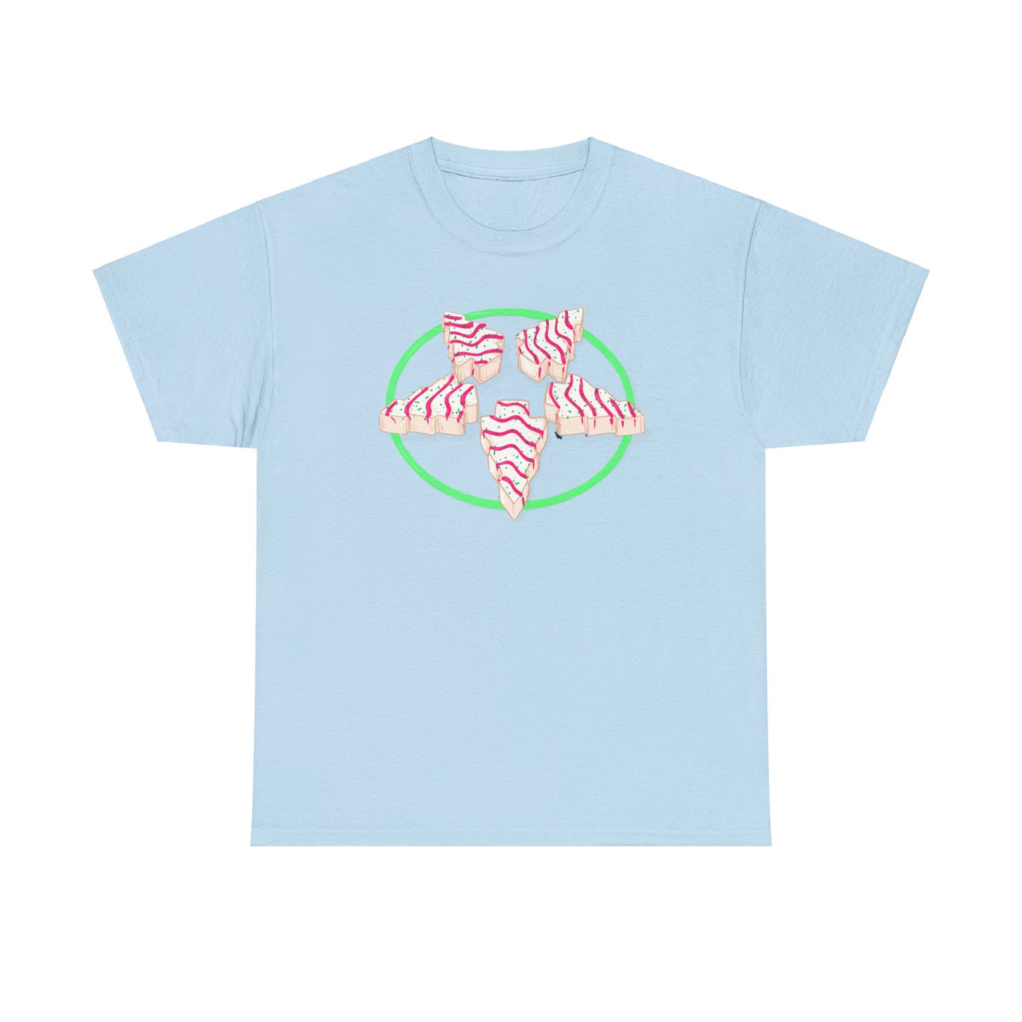 Christmas Tree Pentagram Cake Unisex Heavy Cotton Tee