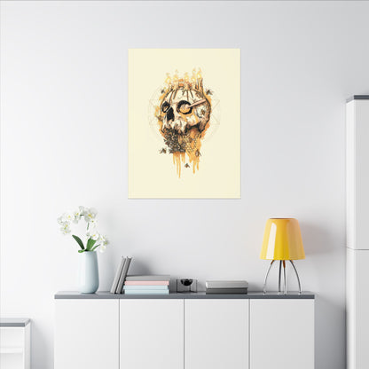 Elemental Skull Honeycore Matte Canvas Stretched