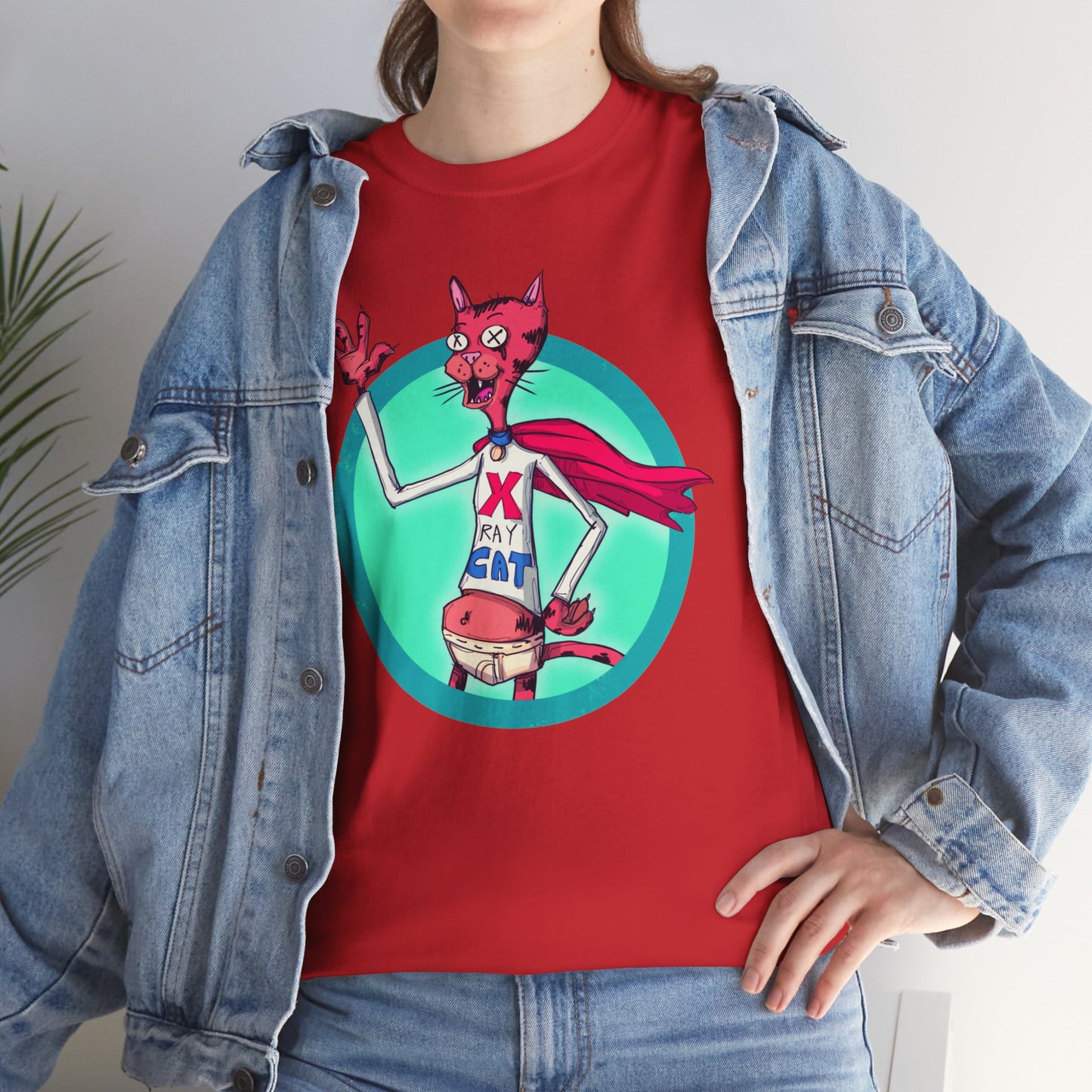 X-Ray Cat Unisex Heavy Cotton Tee