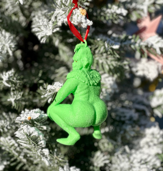Thick Green Christmas Monster 3D Print Ornament