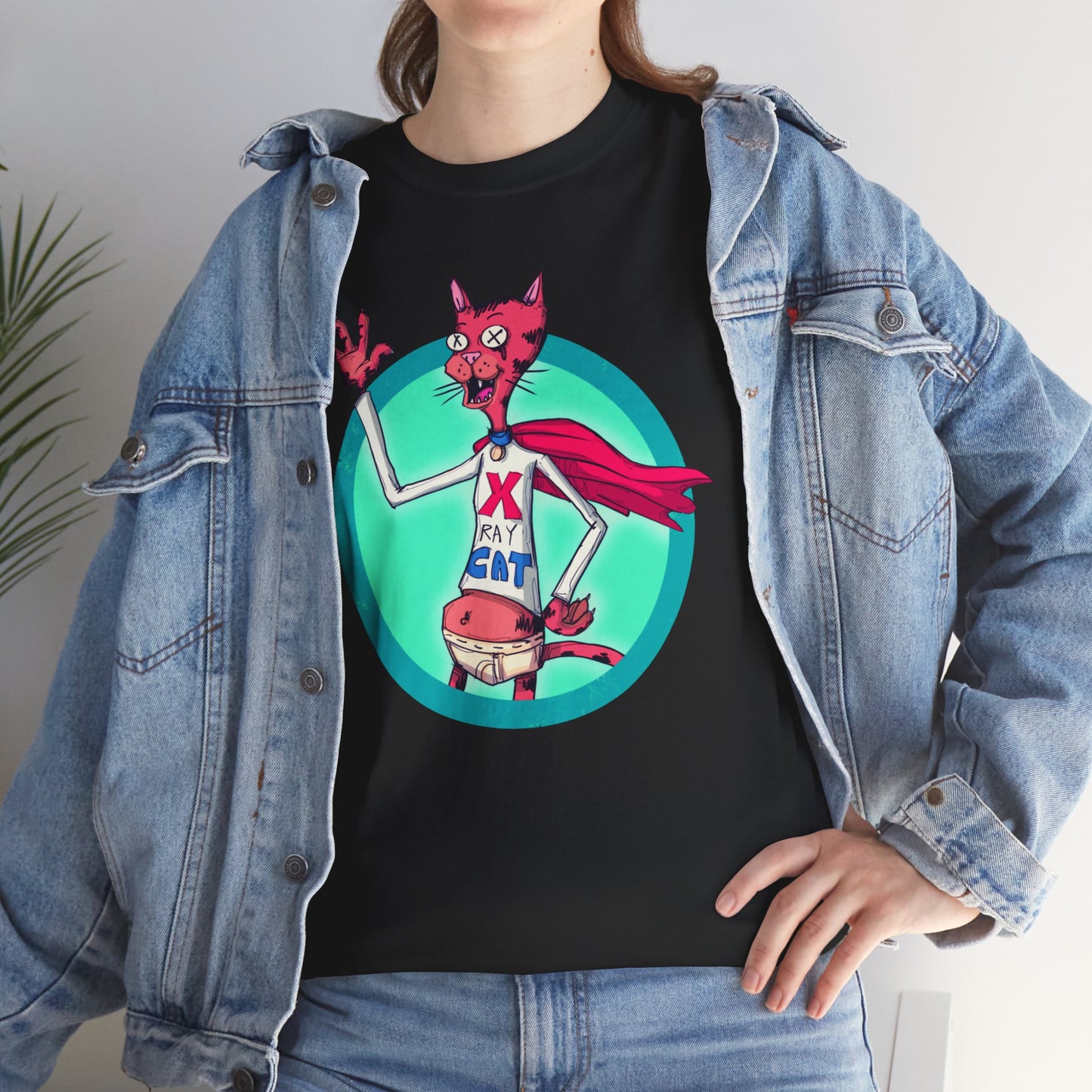 X-Ray Cat Unisex Heavy Cotton Tee