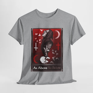 As Above So Below Tarot  (Front & Back Print) Unisex Heavy Cotton Tee