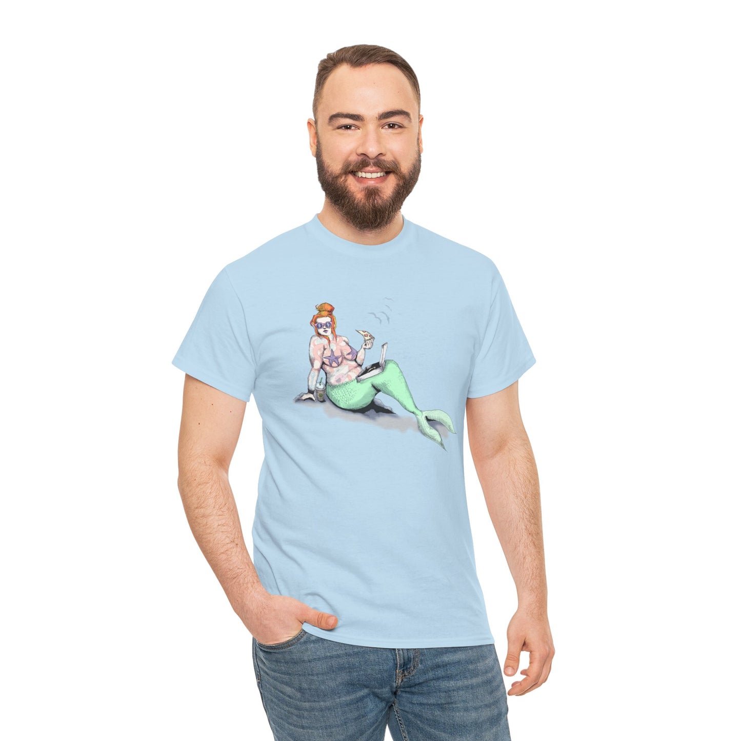 Pizza Mermaid Unisex Heavy Cotton Tee