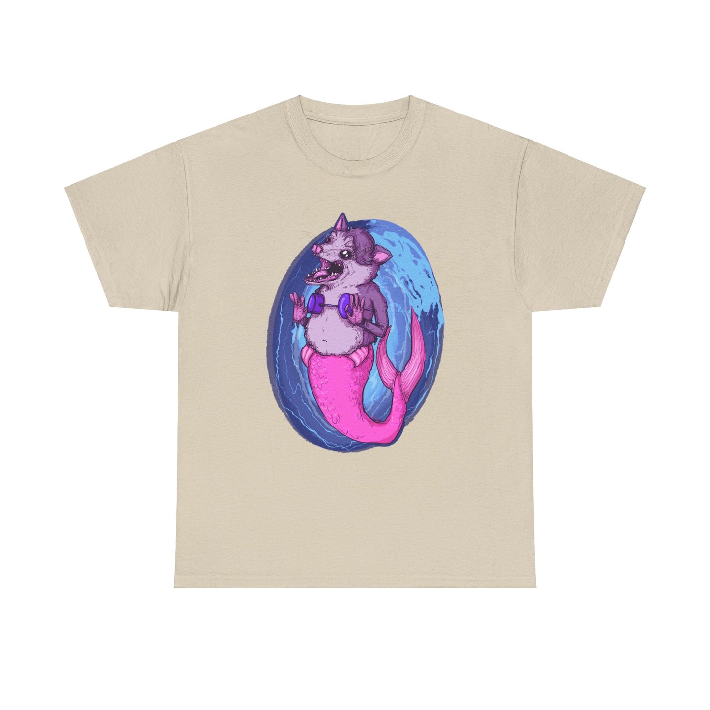 Mermaid Opossum Unisex Heavy Cotton Tee