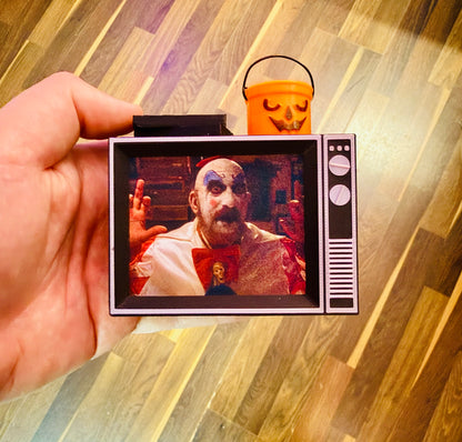 Halloween Clown Retro TV With Sound 3D Print Fridge Magnet