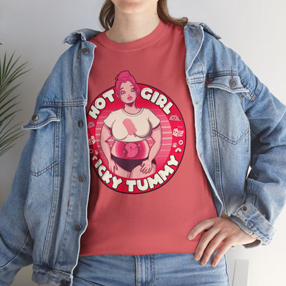 Hot Girl Icky Tummy Unisex Heavy Cotton Tee