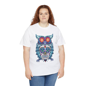 Sugar Skull Owl Unisex Heavy Cotton Tee