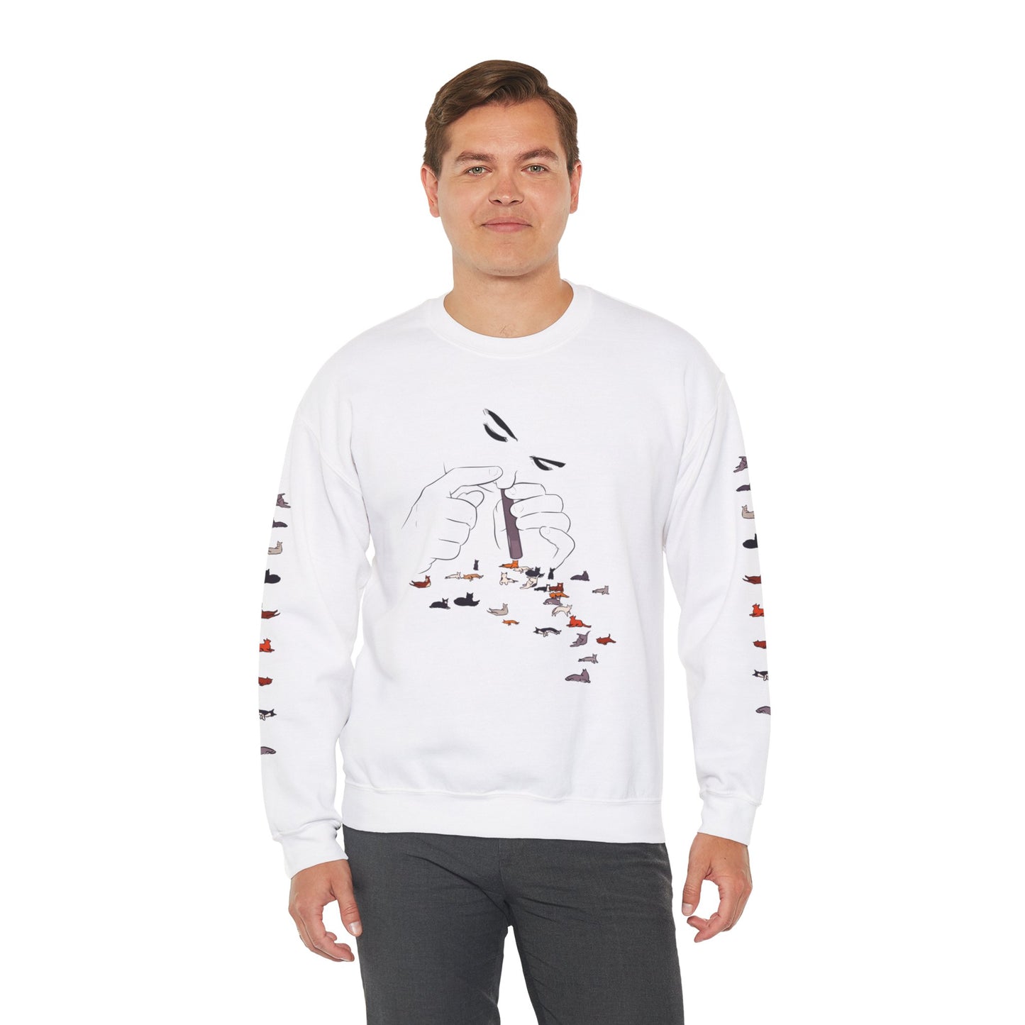 Serotonin Front + Back +Sleeve Print Unisex Heavy Blend Crewneck Sweatshirt