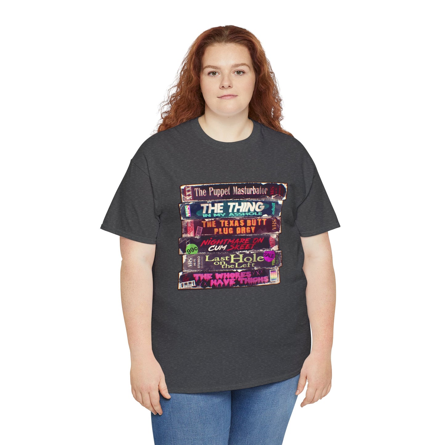Adult Horror VHS Unisex Heavy Cotton Tee