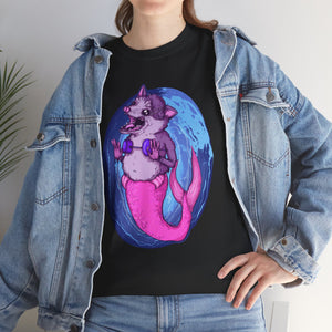 Mermaid Opossum Unisex Heavy Cotton Tee