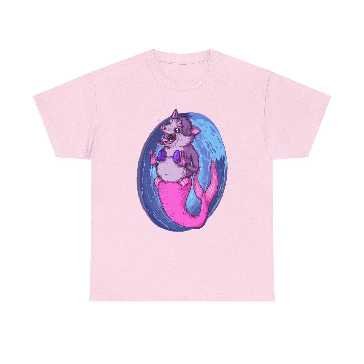 Mermaid Opossum Unisex Heavy Cotton Tee