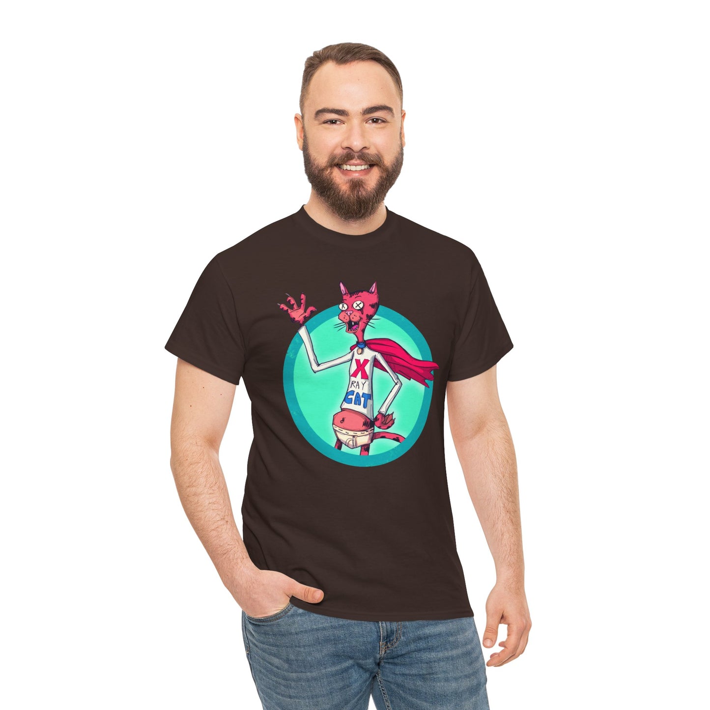 X-Ray Cat Unisex Heavy Cotton Tee