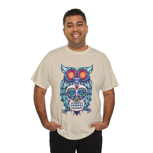 Sugar Skull Owl Unisex Heavy Cotton Tee