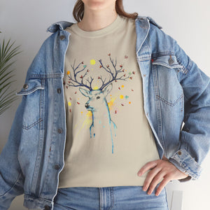 Tree Deer Unisex Heavy Cotton Tee