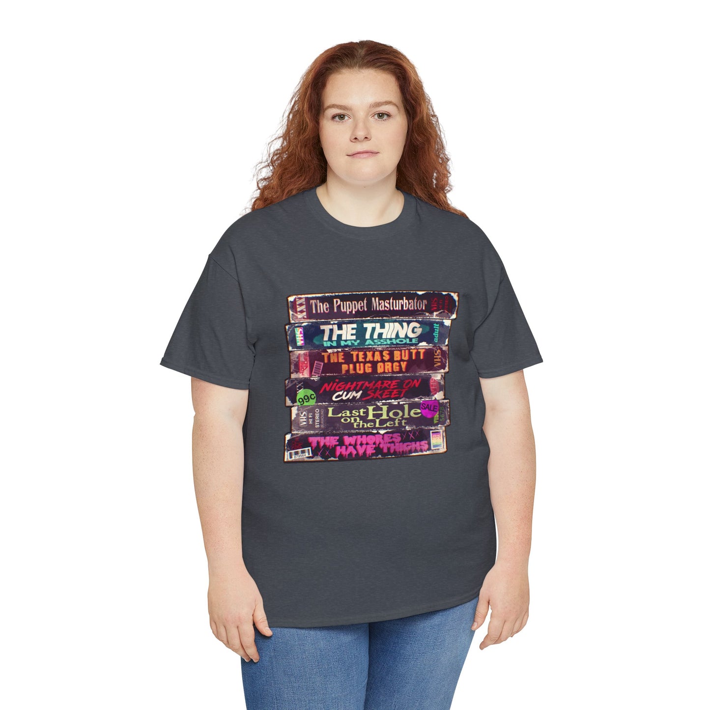 Adult Horror VHS Unisex Heavy Cotton Tee