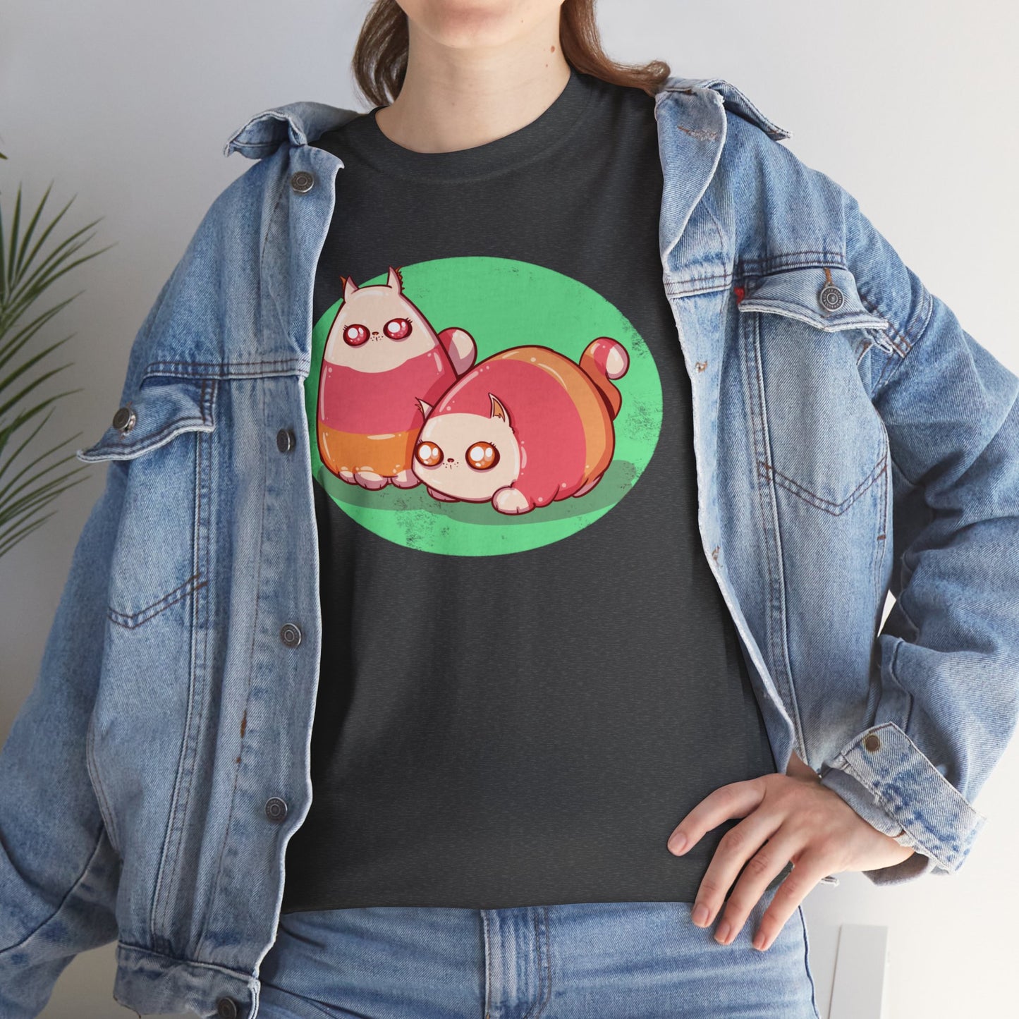 Candy Corn Cats Unisex Heavy Cotton Tee