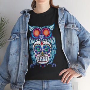 Sugar Skull Owl Unisex Heavy Cotton Tee