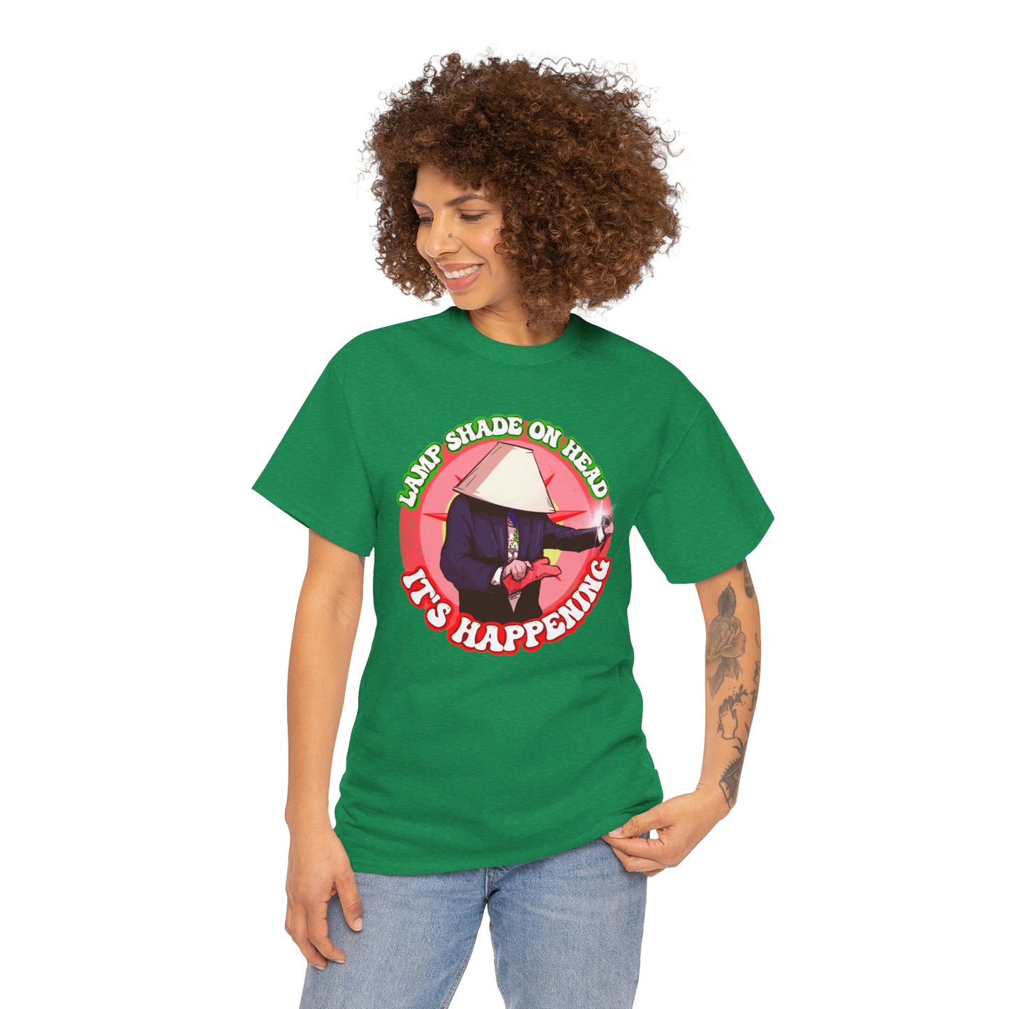 Lampshade On Head Unisex Heavy Cotton Tee