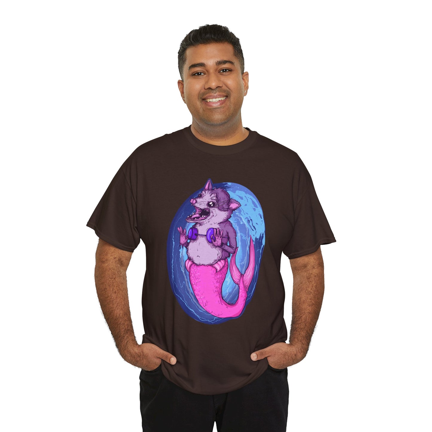 Mermaid Opossum Unisex Heavy Cotton Tee