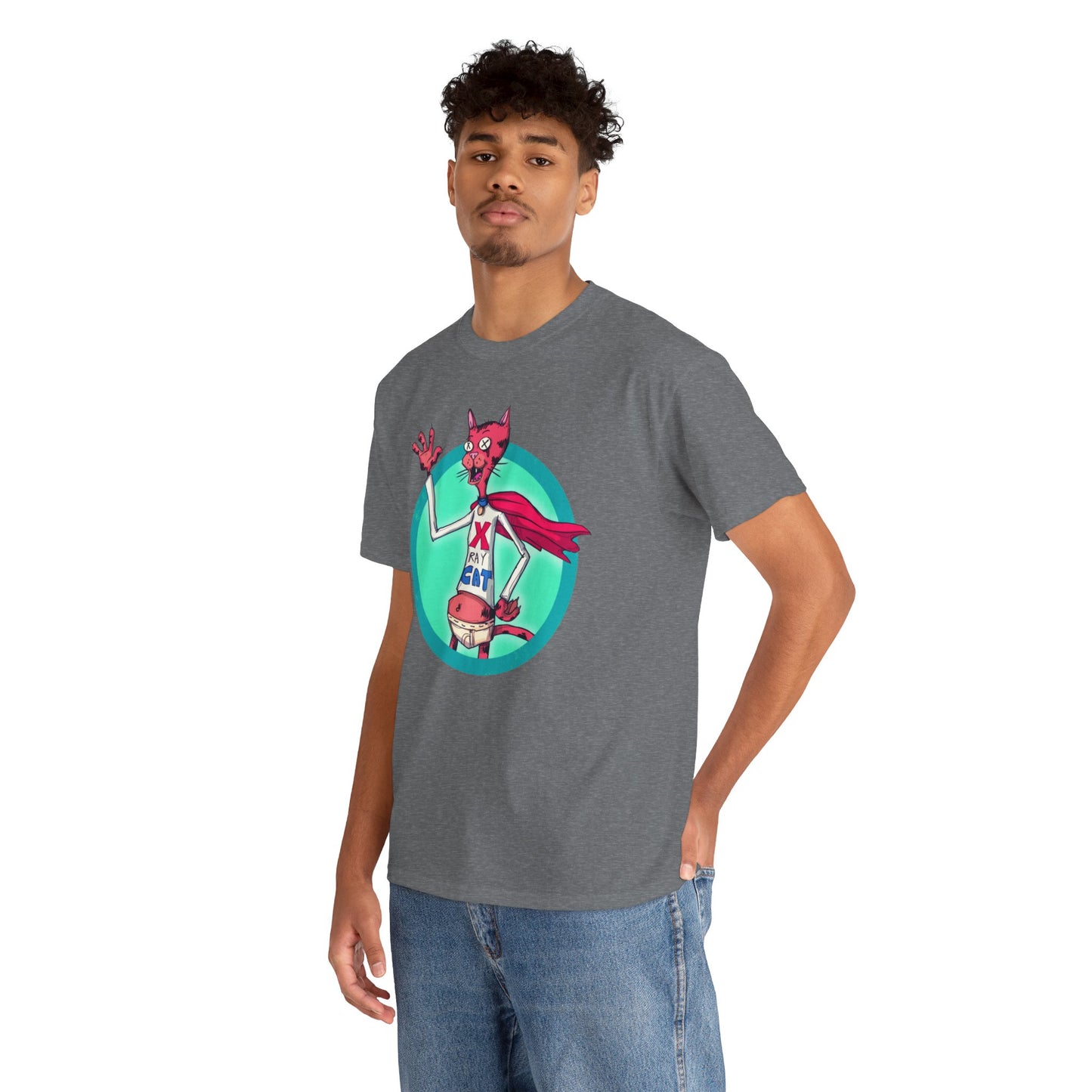X-Ray Cat Unisex Heavy Cotton Tee