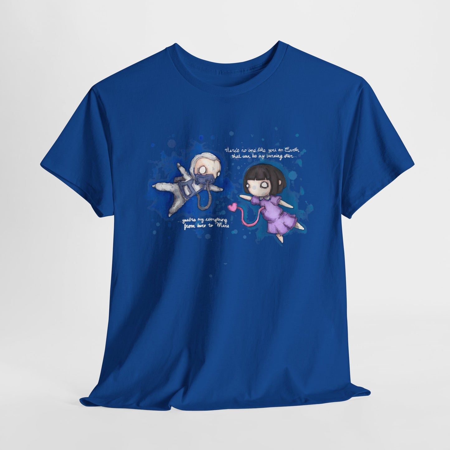 From Here To Mars (White Text) Unisex Heavy Cotton Tee