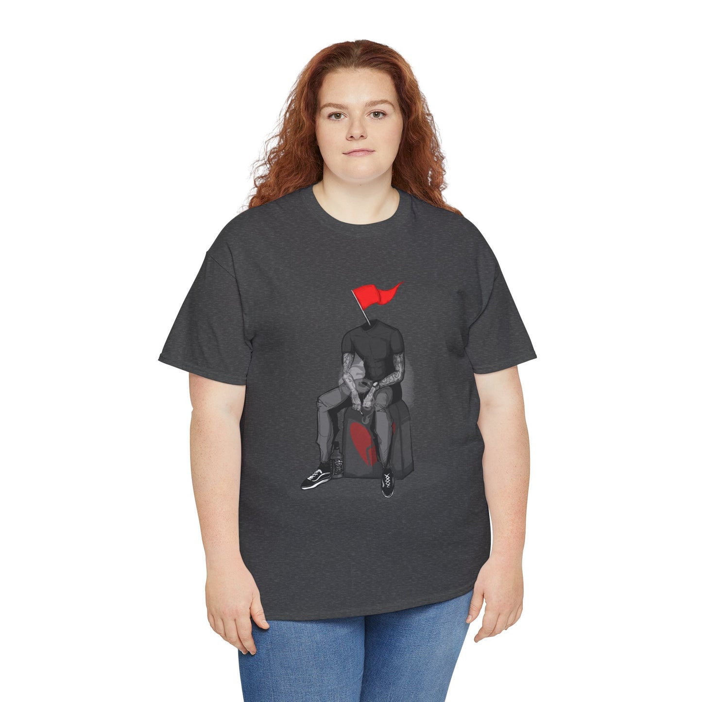 Red Flag Male Unisex Heavy Cotton Tee