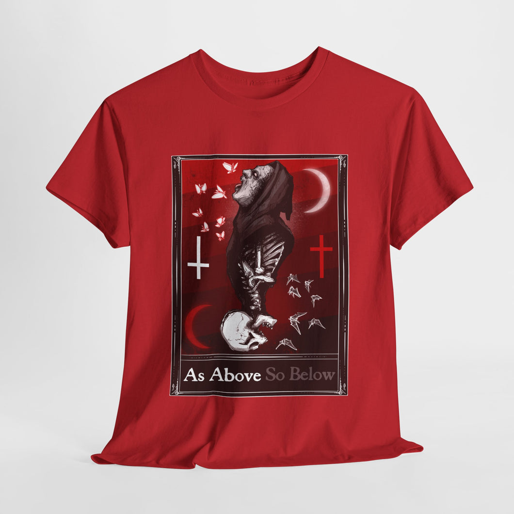 As Above So Below Tarot  (Front & Back Print) Unisex Heavy Cotton Tee