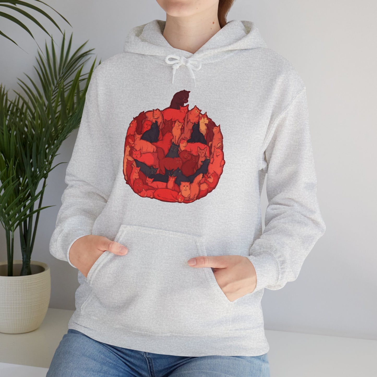 Meow-loween Unisex Heavy Blend Hooded Sweatshirt