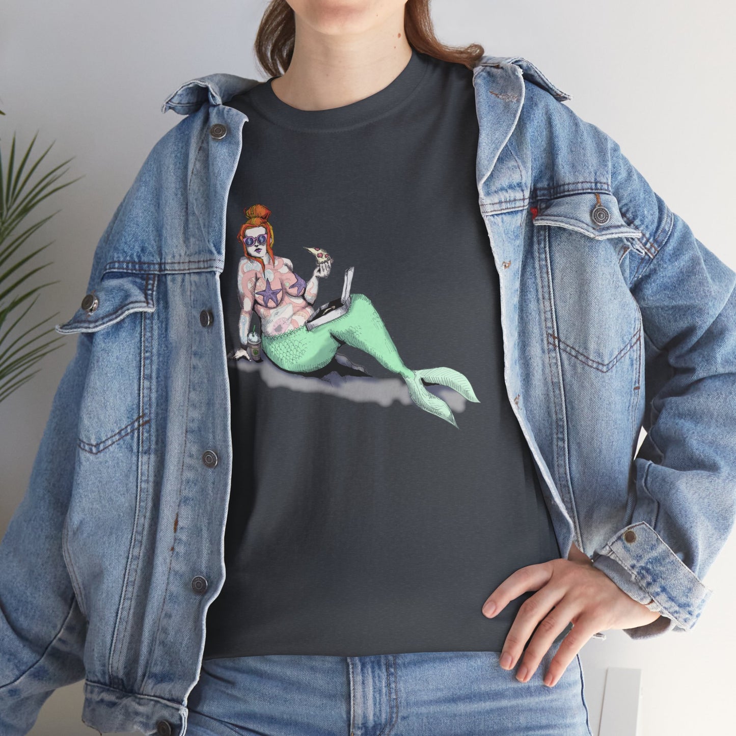 Pizza Mermaid Unisex Heavy Cotton Tee