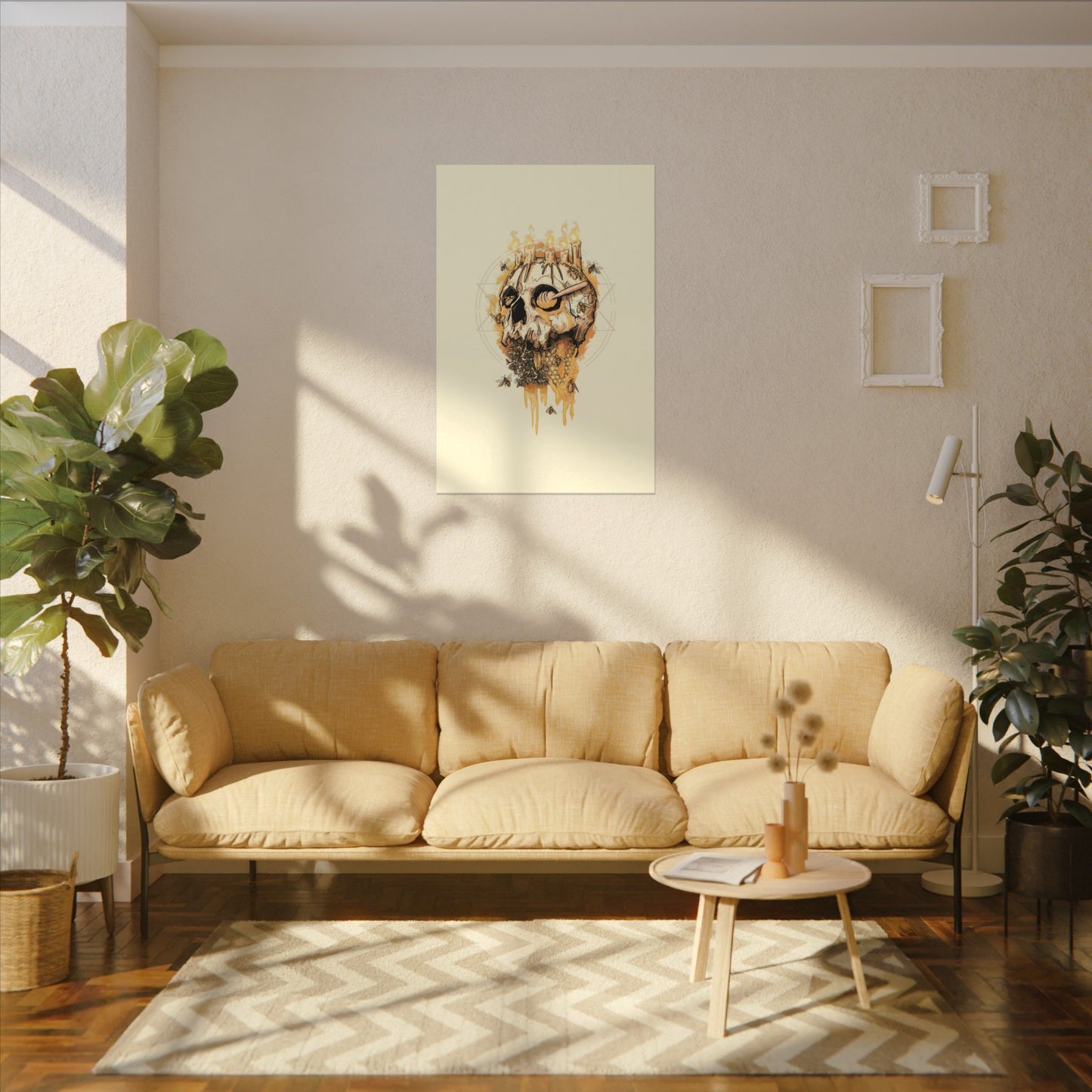 Elemental Skull Honeycore Matte Canvas Stretched