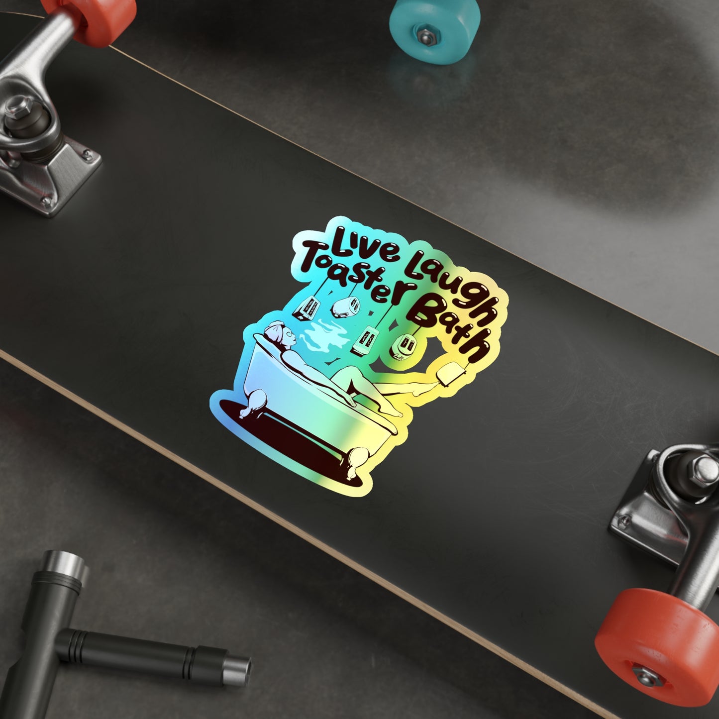 Toaster Bath Holographic Die-cut Stickers