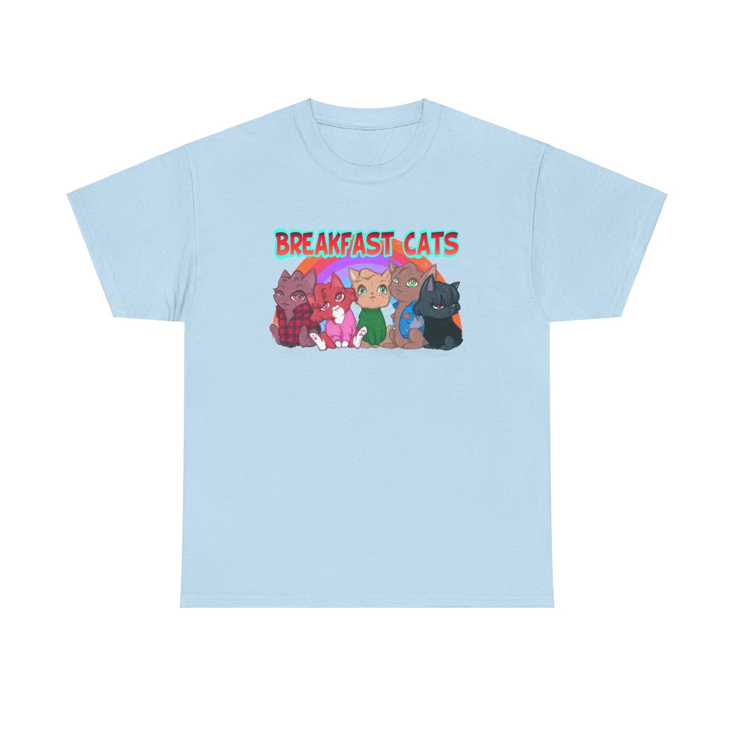 Breakfast Cats Unisex Heavy Cotton Tee