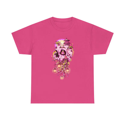 Elemental Skull Cherry Blossom Unisex Heavy Cotton Tee