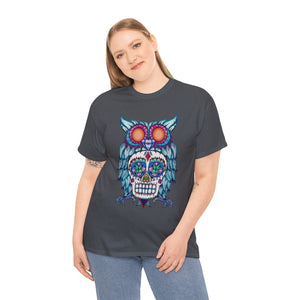 Sugar Skull Owl Unisex Heavy Cotton Tee